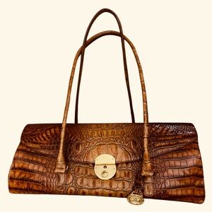 Brahmin Tan Crocodile Shoulder Bag